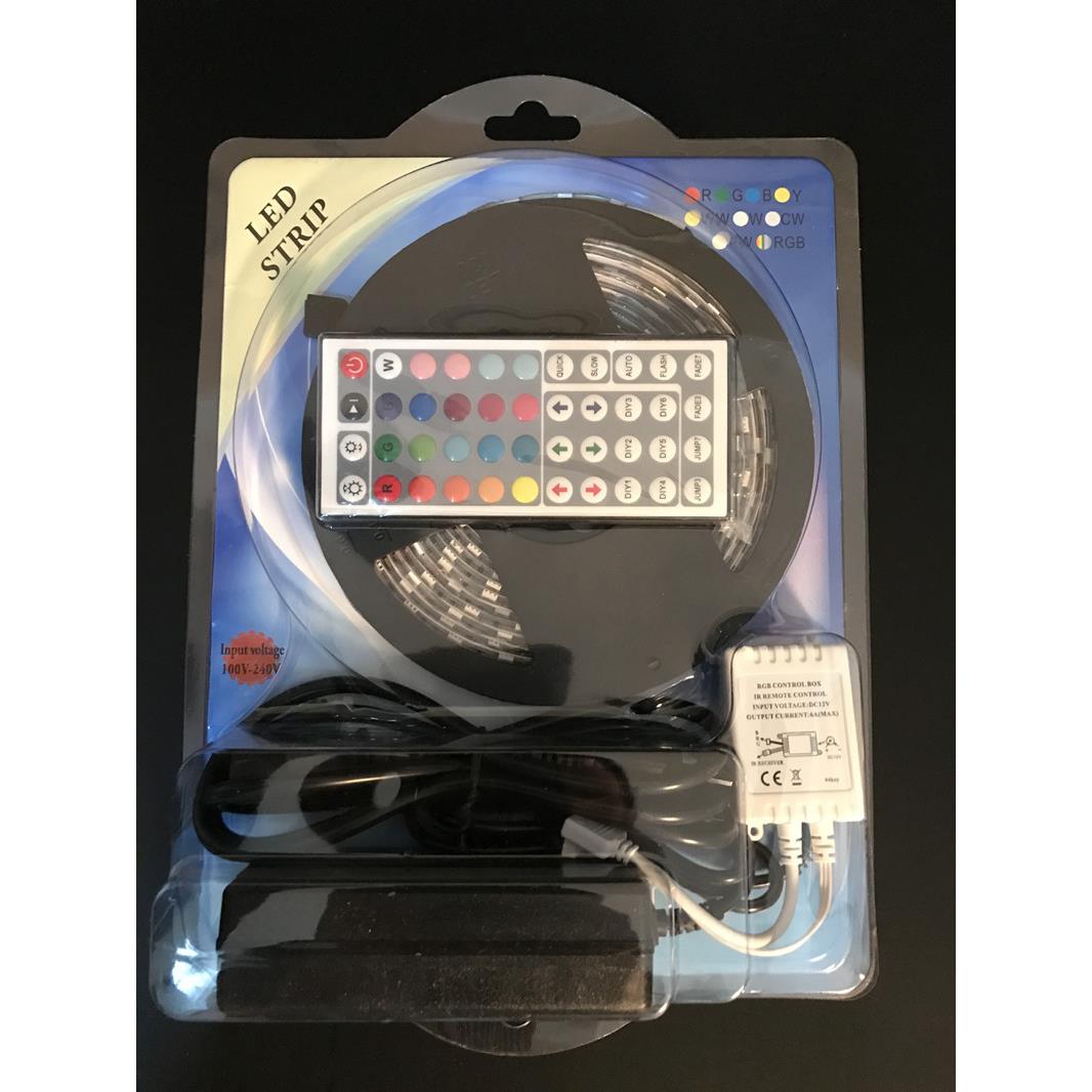 5050RGB LED灯条灯带套装60灯每米 5050滴胶防水七彩44按键带电源