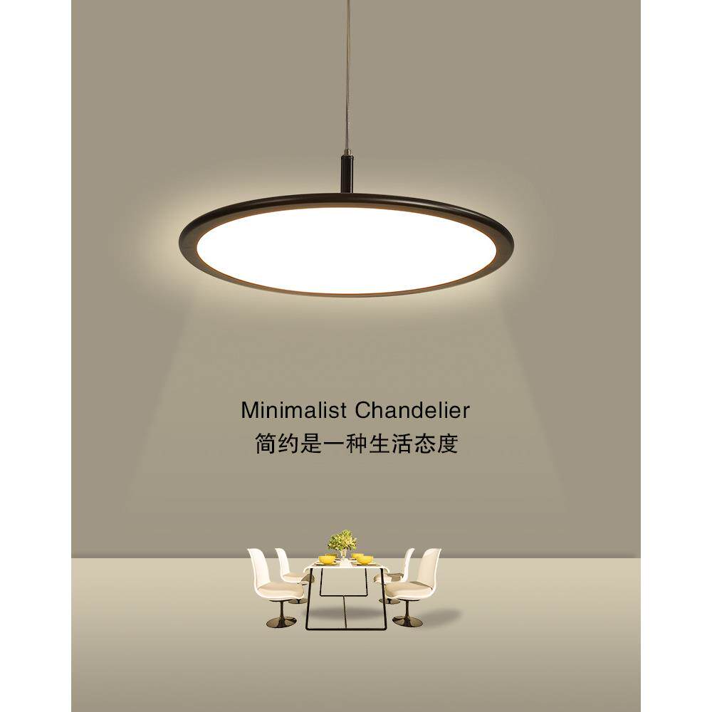 超薄led平板吊灯现代简约餐厅吧台卧室办公室灯具极简圆形吊线灯