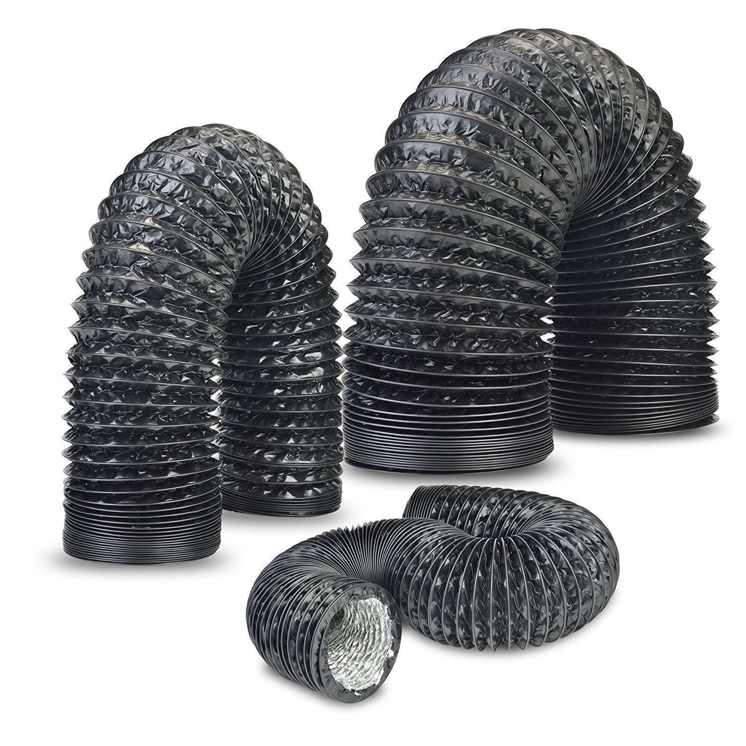 复合通风管铝箔伸缩波纹油烟机软管白色耐磨换气扇铝箔PVC通风管