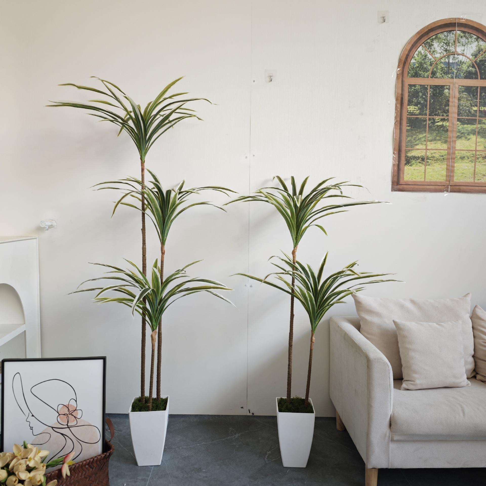 跨境百合竹仿真绿植盆栽室内装饰花客厅摆件落地树高级仿生假植物