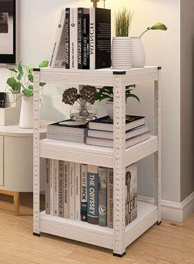 A10L峰阳白色电视柜旁置物架落地多层花架铁艺轻奢客厅书架收纳架