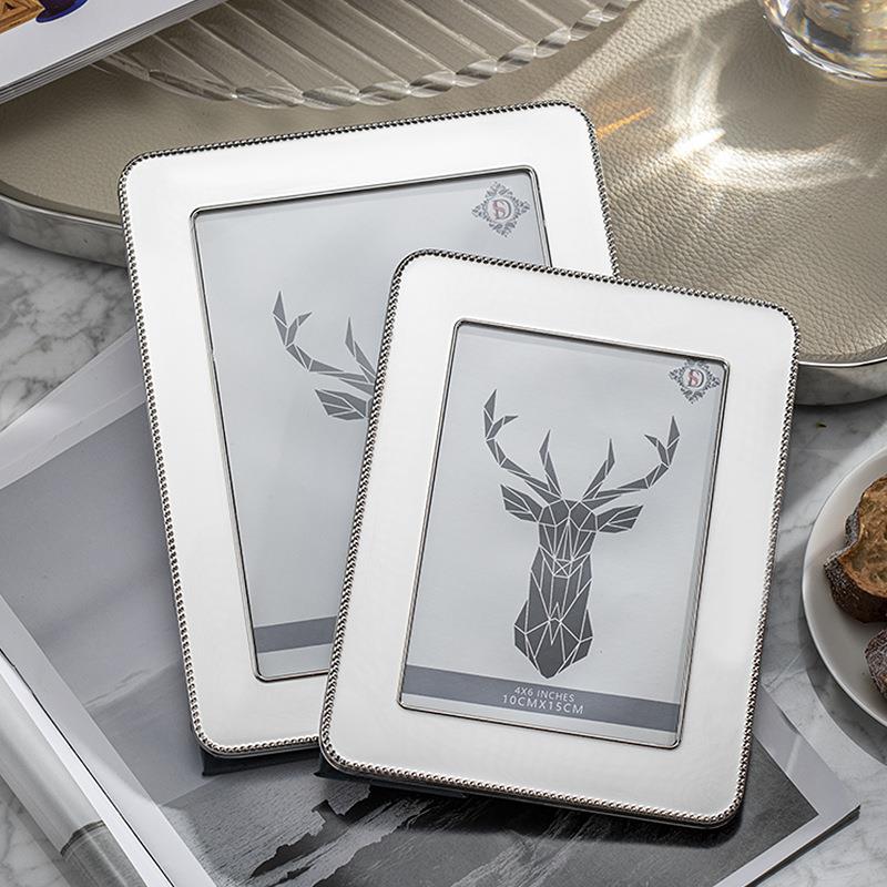 不锈钢玻璃相框极简风相框摆台6寸7寸照片框轻奢酒店样板间相架