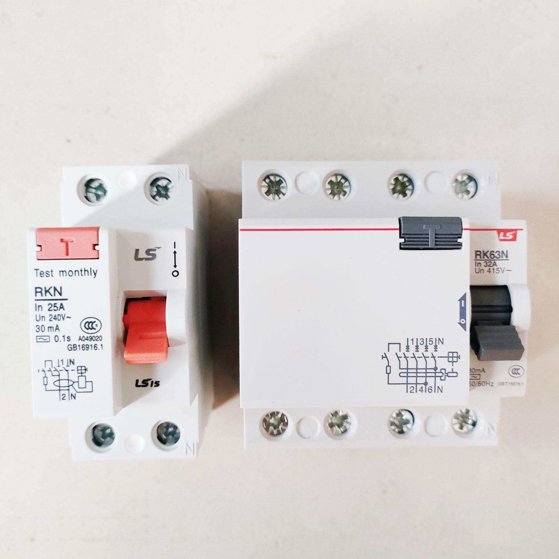 LS原装100A漏电断路器RKN 1P+N 3P+N 25A 32A 40A 63A 2P保护器4P
