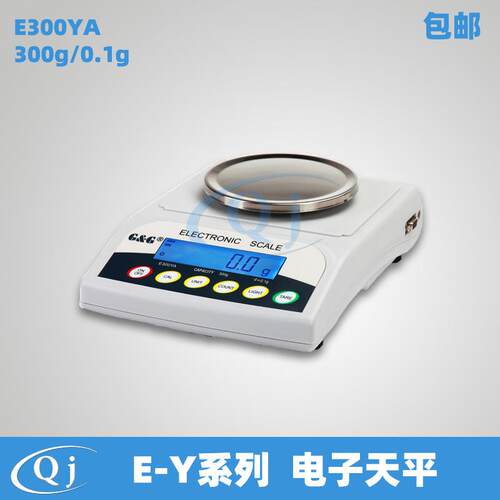 双杰G&G E300YA 300g/0.1g 电子天平电子秤135mm秤盘克重仪电子称