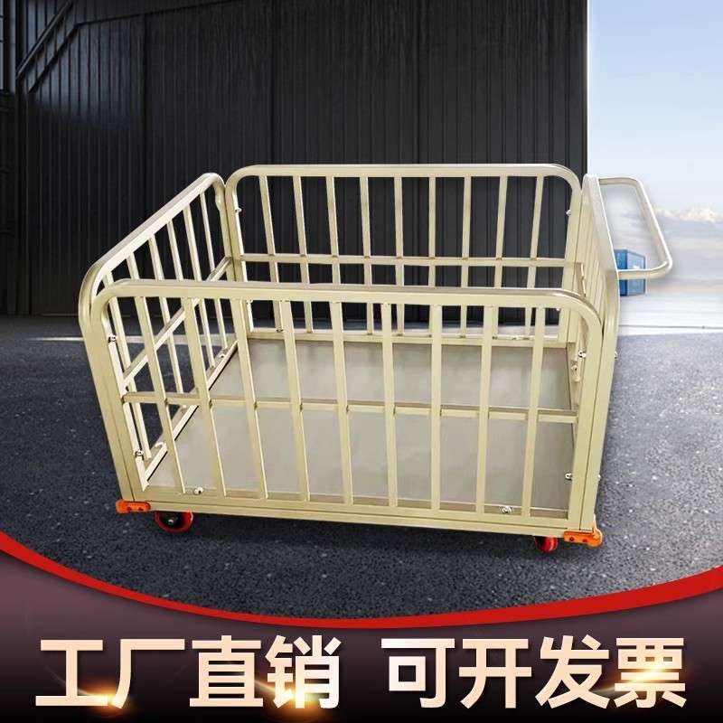 厂家直销服装车间方管框式重物搬运周转车平板手推车裁片车