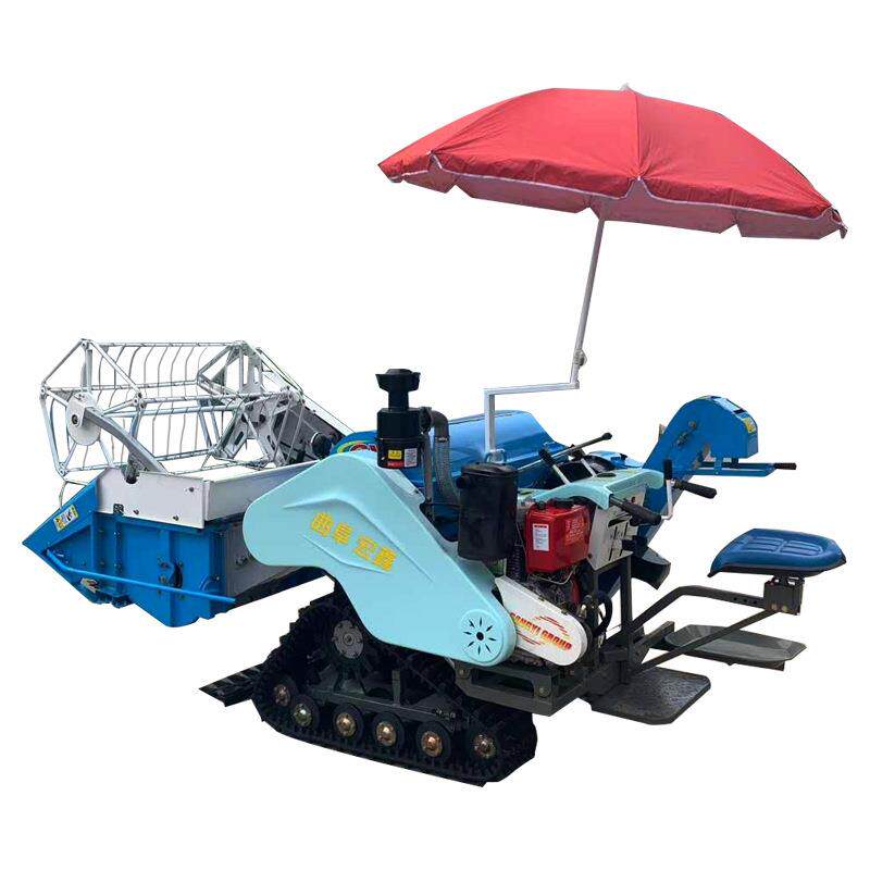 履带式稻麦联合收获机 15马力小麦收割装袋机 秸秆粉碎割麦机