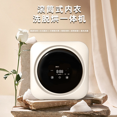 新款全自动滚筒迷你洗衣机洗烘一体内衣裤袜子清洗机小型壁挂节能