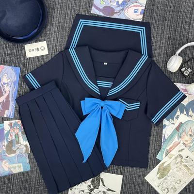 小田町jk汐蓝语学院风原创制服兰樱中套装正版短袖满襟水手服日系