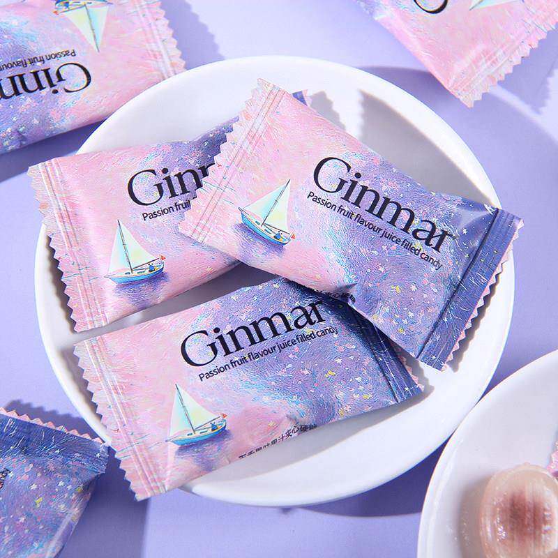 GINMAR金玛百香果水果味夹心硬糖高颜值包装结婚喜糖散装糖果零食
