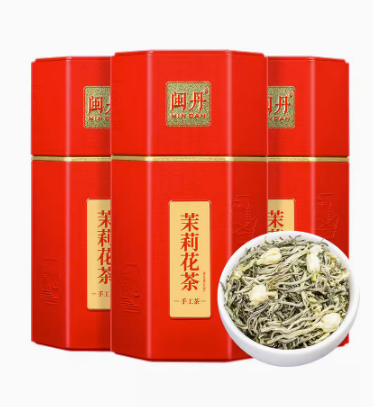 闽丹2024新茶茉莉花茶茶叶特级浓香型花草茶绿茶罐装礼盒装500克