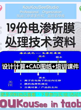 电渗析膜处理技术设计资料电渗析膜处理计算表格CAD图纸培训课件