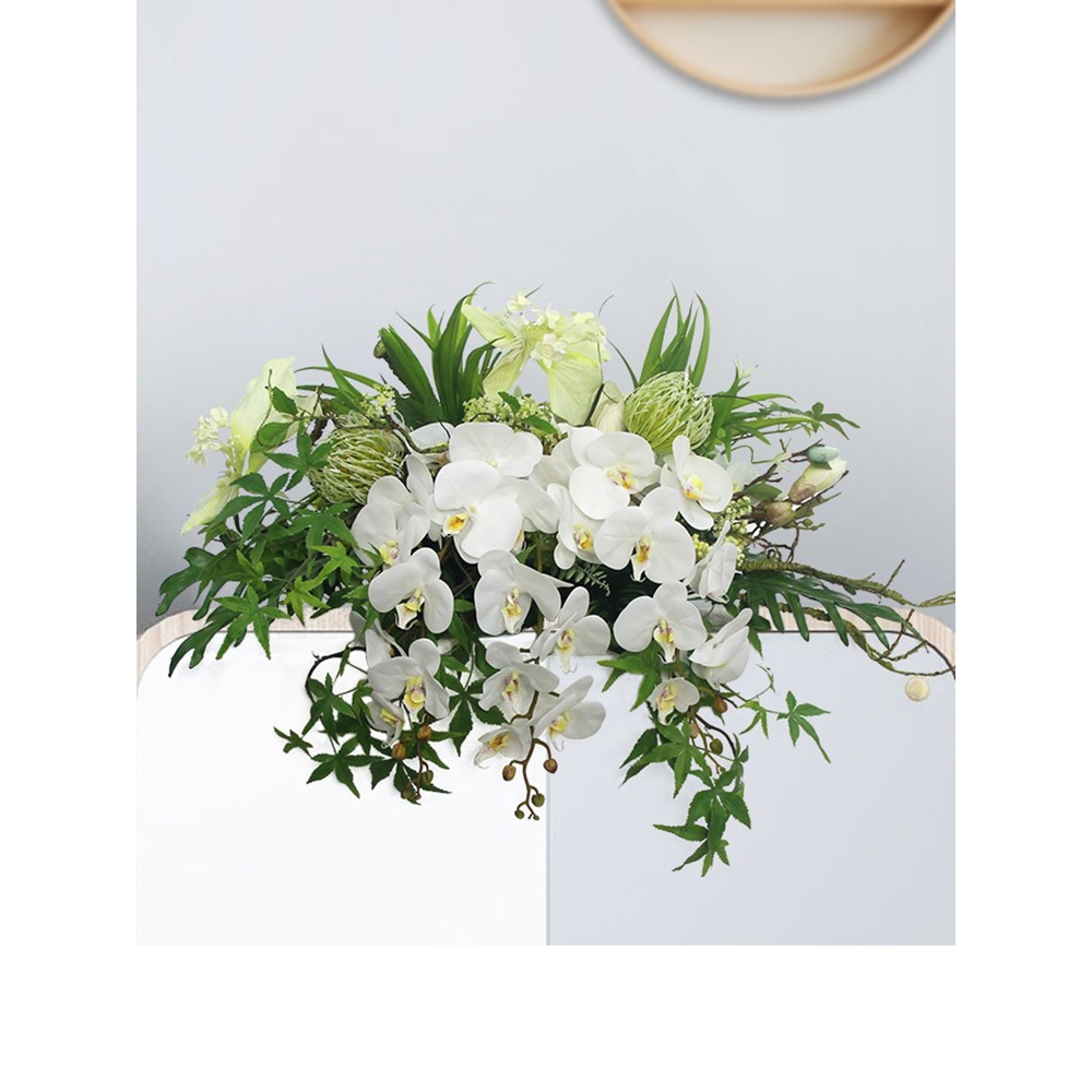 假花仿真花客厅冰箱空调装饰品摆件演讲台前台摆放花艺下垂花桌花