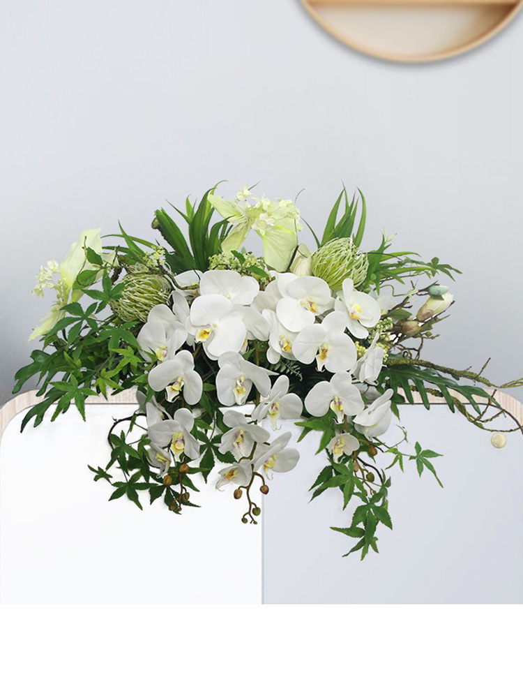 假花仿真花客厅冰箱空调装饰品摆件演讲台前台摆放花艺下垂花桌花