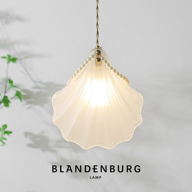 贝壳小吊灯浪漫温馨卧室床头灯法式轻奢创意个性设计水晶玻璃灯具