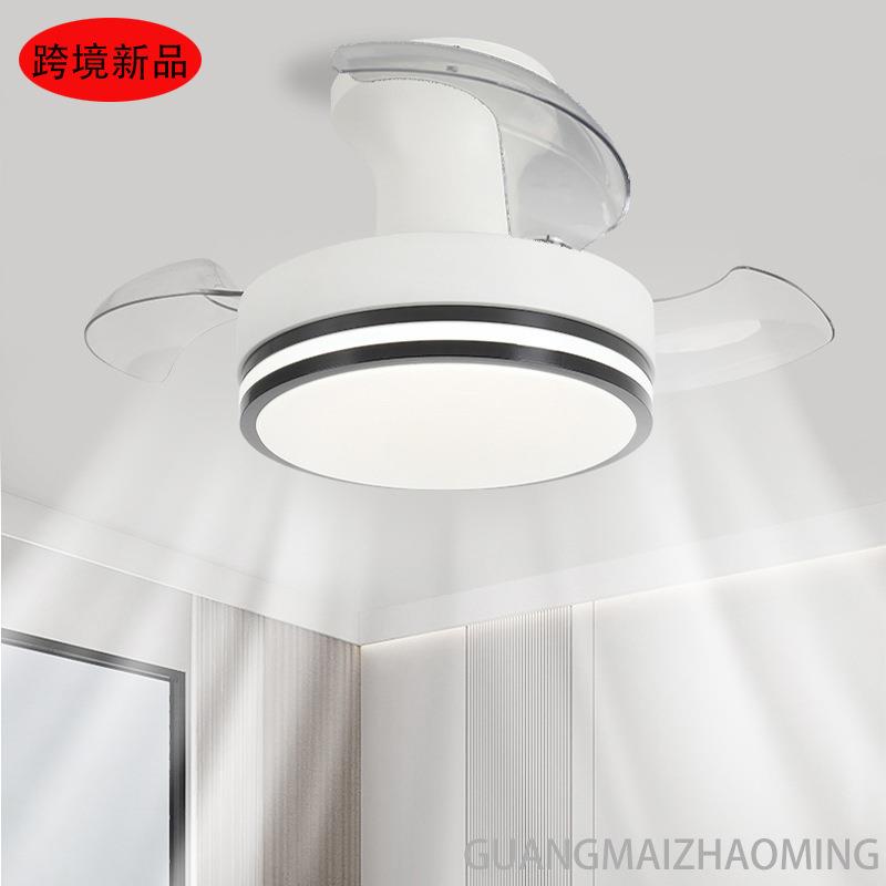 跨境新款21寸吸顶隐形风扇灯卧室扇叶隐藏式风扇灯亚马逊供货厂家