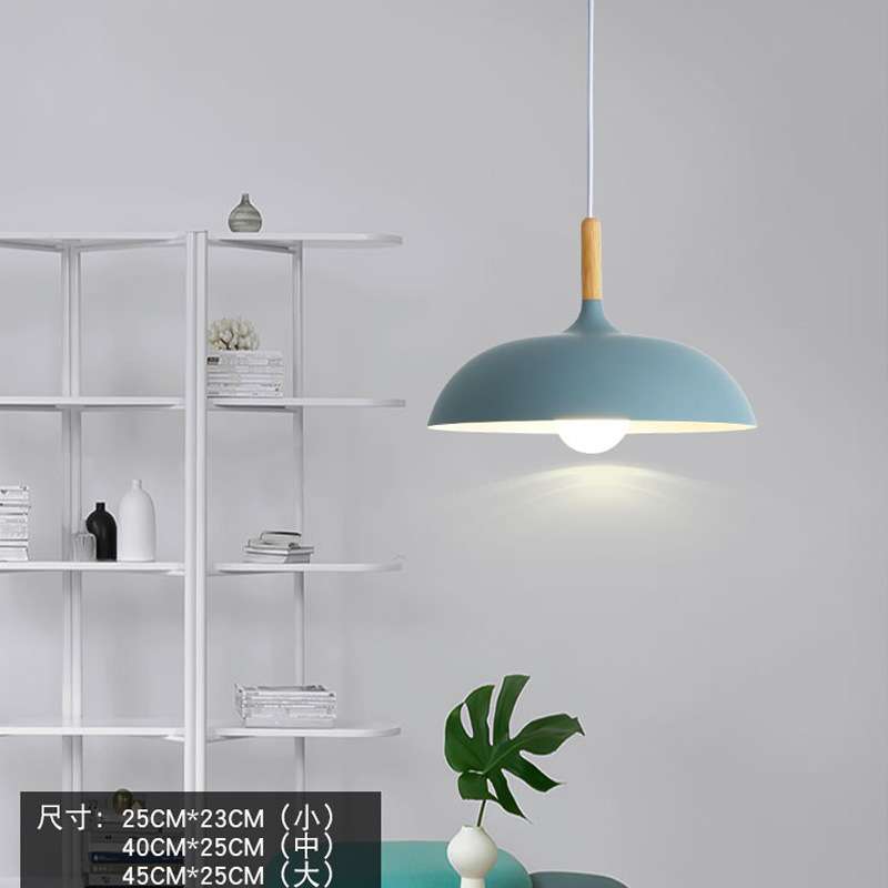 北欧简约创意个性半圆白色锅盖吊灯loft铁艺单头餐厅客厅饭店灯具