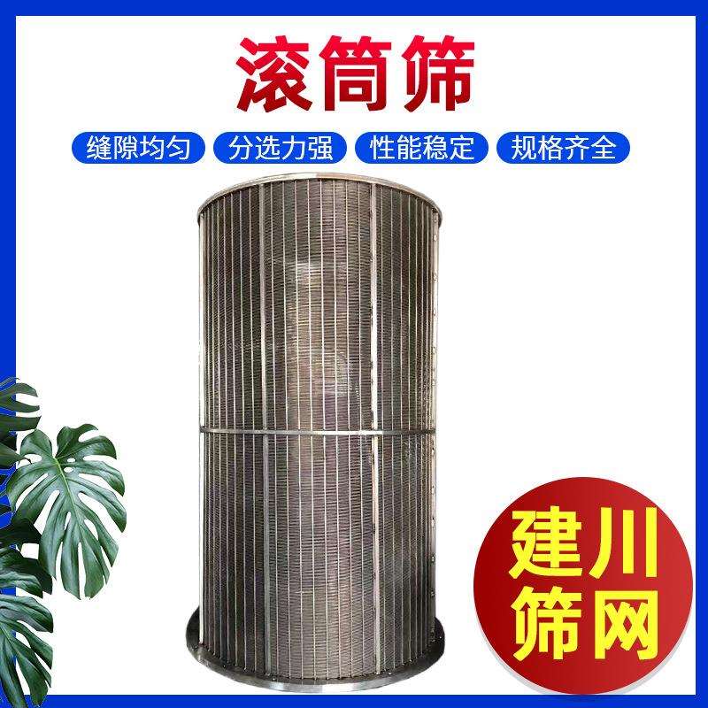 滚筒筛厂家304不锈钢条缝矿筛网楔形丝过滤网固液分离机滤筒