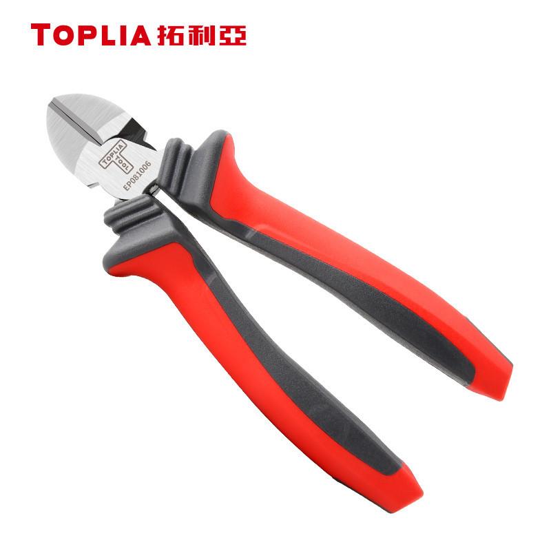 拓利亚（TOPLIA）德式省力斜嘴钳6英寸 工业级斜口钳子 剪切钳