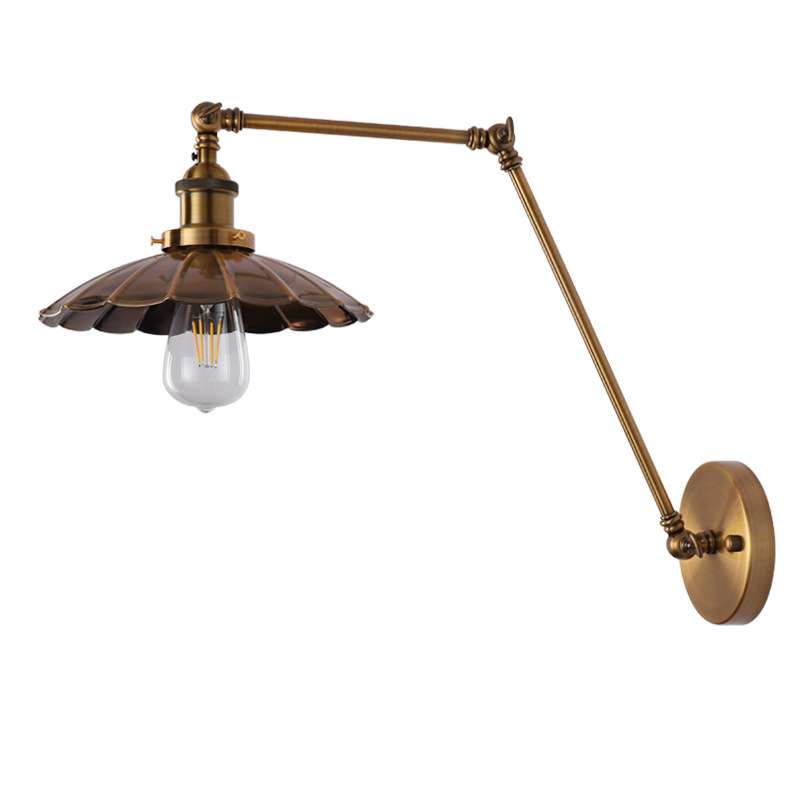 美式复古工业风床头卧室创意简约loft摇杆上下左右调节机械长壁灯