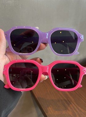 复古玫红色大框墨镜女级感小众设计太阳眼镜遮阳时尚百搭网红潮