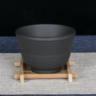 铸铁纯手工无涂层泡茶水杯子铁壶茶具配套生玄铁黑色茶杯单杯茶碗