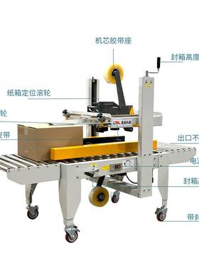 左右驱动一字型自封AFQ动箱机纸箱胶纸封牢固口平整打包机割包切