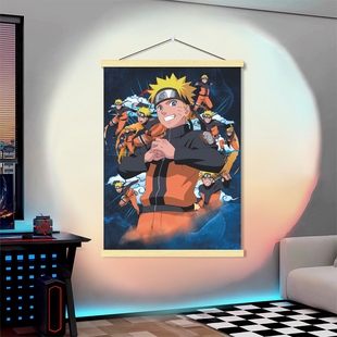 火影忍者挂画挂图挂布二次元动漫火影海报墙贴纸玄关装饰画卷轴画
