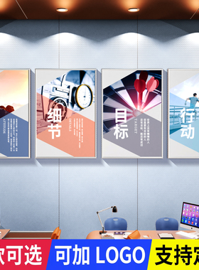 公司办公室企业文化展示背景墙会议团队励志标语墙贴装饰挂画布置