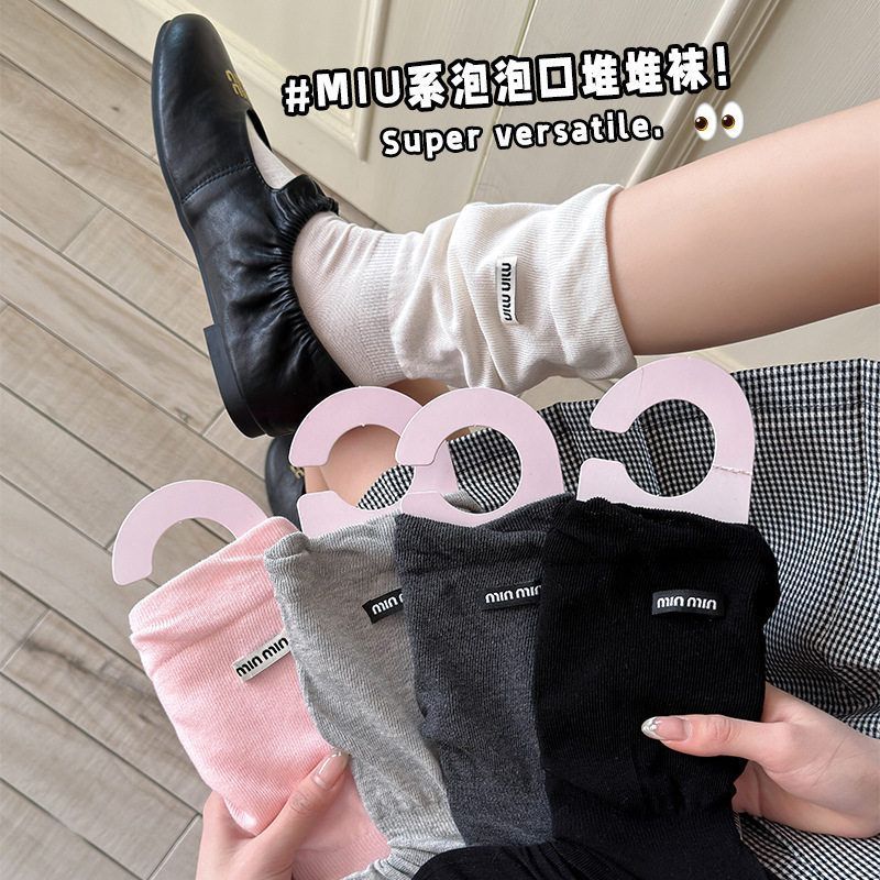 miu系春夏薄款显瘦喇叭口中筒袜