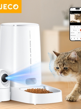 Rojeco罗杰克自动喂食器猫监控视频语音夜间可视猫粮自动喂食器4L