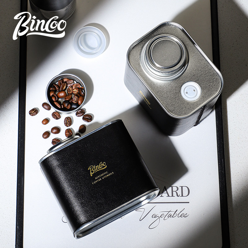 Bincoo咖啡豆密封罐保存咖啡粉单向排气阀真空马口铁咖啡罐收纳罐,餐饮具,配套器具,淘宝优惠券,粉丝福利购,淘宝优惠卷