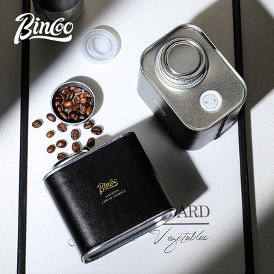 Bincoo咖啡豆密封罐保存咖啡粉单向排气阀真空马口铁咖啡罐收纳罐