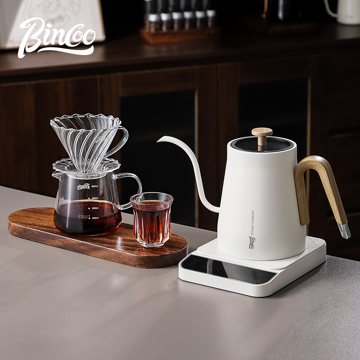 Bincoo温控手冲壶套装咖啡壶不锈钢家用智能烧水壶细长嘴电热水壶