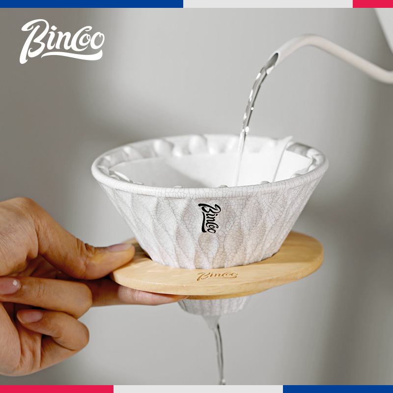 bincoo裂紋手沖咖啡濾杯陶瓷過濾