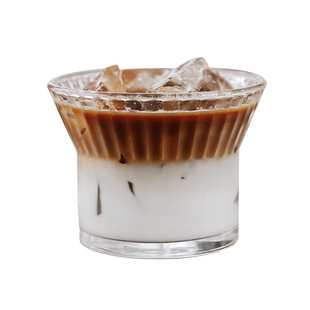 Bincoo玻璃咖啡杯dirty澳白高颜值拉花拿铁杯子简约竖纹复古水杯