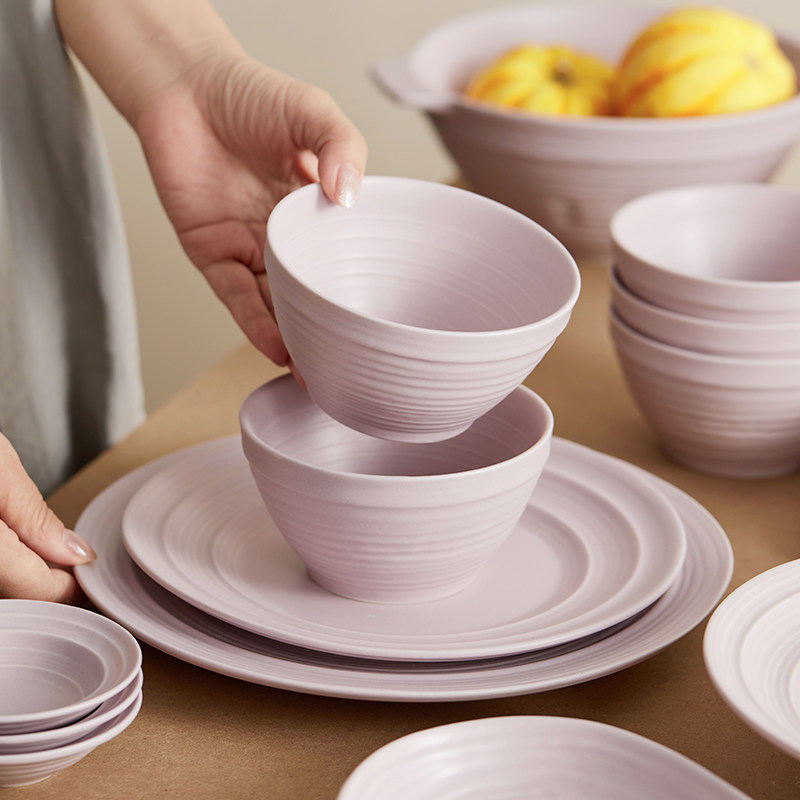 家用饭碗陶瓷餐具碗碟套装自由组合盘子高级感米饭碗个人专用面碗