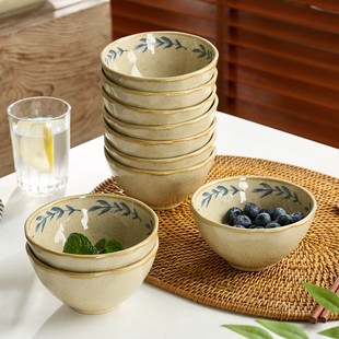 【小苍兰系列〗2026年新款中古风餐具陶瓷碗碟高颜值饭碗深盘菜碗