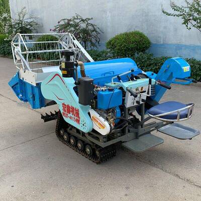 小履带水NER稻收割 山地水田专用水机稻收脱割粒机 水稻收获脱粒