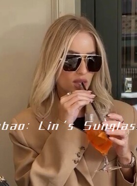 B男女墨镜ins网红模特同款时尚经典方框双梁个性简约太阳镜V1012S