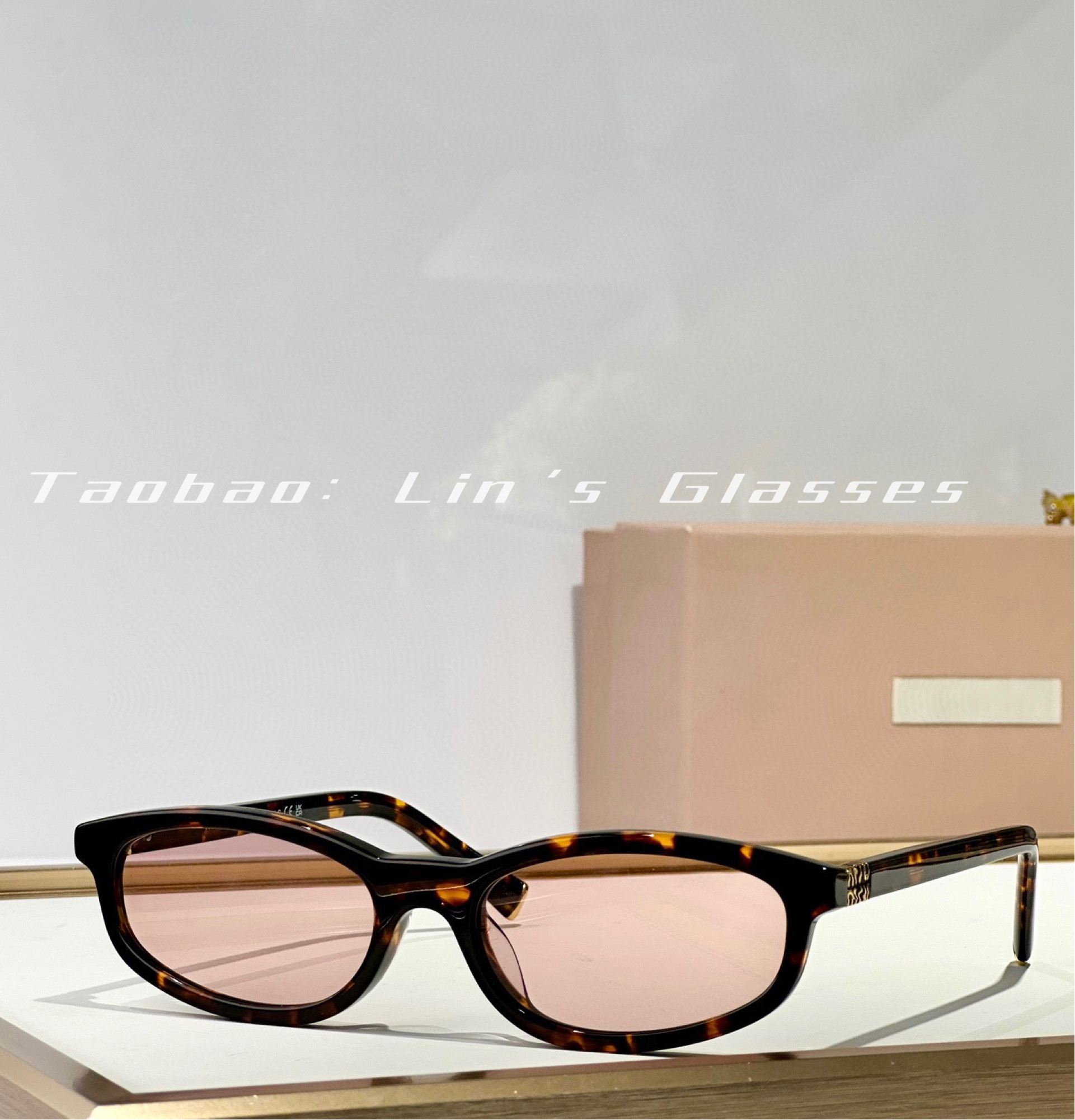 thumbnail for 2025 New Style Sunglasses, Retro Small Cat-Eye Tortoiseshell Sunglasses, mm Nerd Style, Jennie Concert Same Style