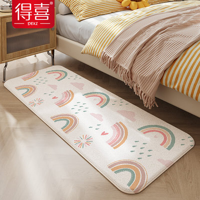 客厅地毯2024新款卧室床边毯冬季儿童房间踩脚垫床前可做可睡地垫