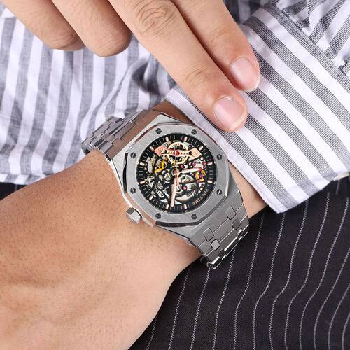 PINTIME/品时正品男士手表时尚全自动镂空机械陀飞轮轻奢商务腕表