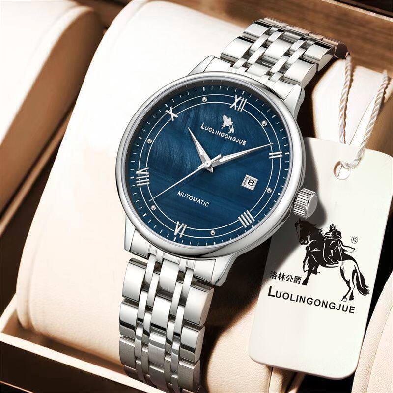 超薄男表全自动机械表商务男士手表镂空陀飞轮日历简约百搭腕表