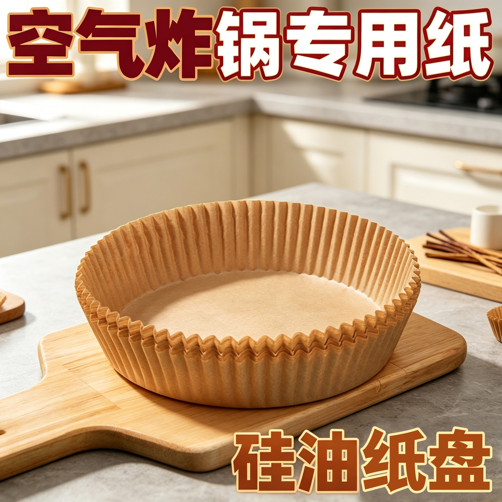 空气炸锅纸空气炸锅纸专用纸披萨垫盘蛋糕杯耐高温烘焙硅油驱鸟器