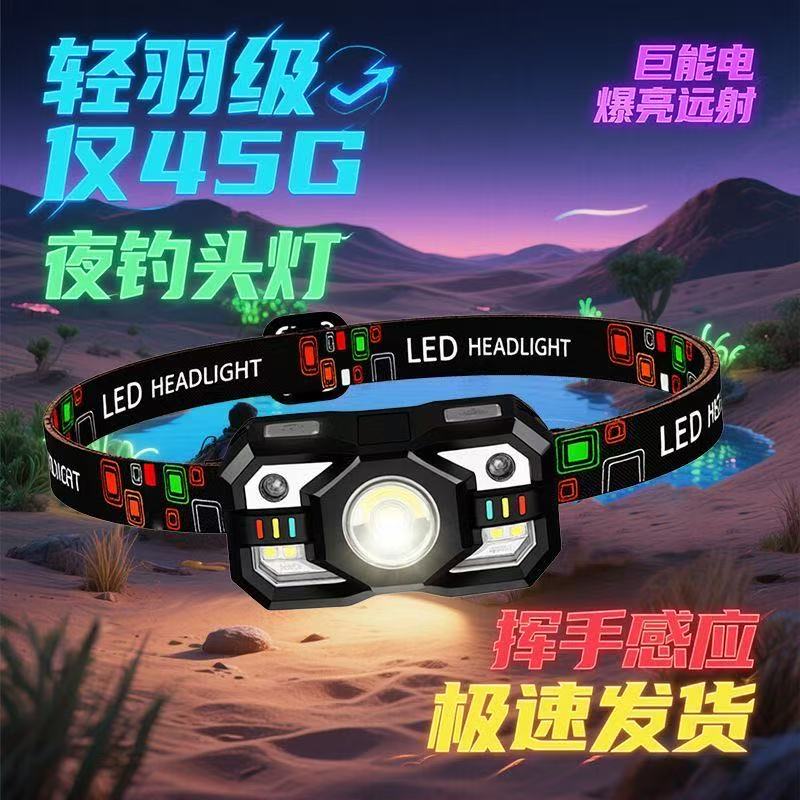 猛特斯头灯头戴式强光可充电夜用