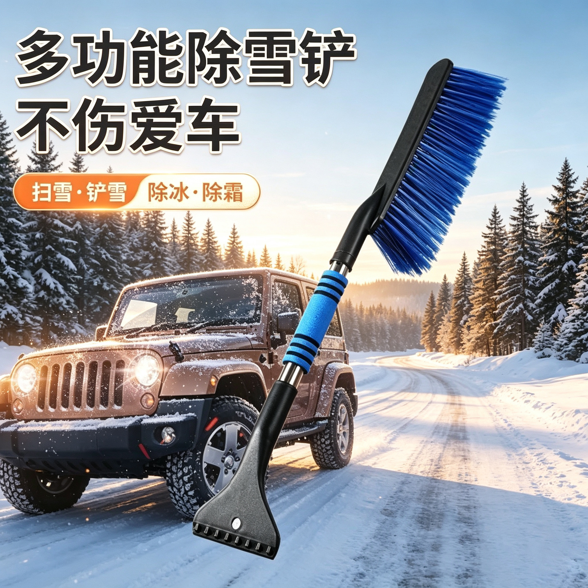 除雪神器汽车玻璃扫雪刮雪刷子除霜冬季车用多功能清雪除雪冰工具