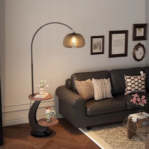 轻奢客厅落地灯沙发茶几置物架一体高端创意卧室书房氛围床头台灯