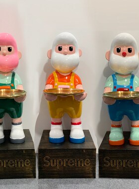 创意圣诞老头落地大摆件托盘收纳家居G客厅卧室装饰品乔迁新居送