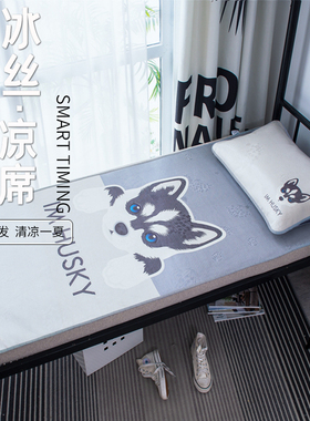 2021新款学生宿舍单人s冰丝凉席09米寝室床笠草藤席子可水洗折叠