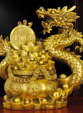 十二生肖存钱罐龙摆件只进t不出黄铜招财兴隆东南补角客厅办公装